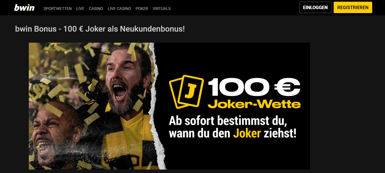 Promo Code Vorteile bei Bwin